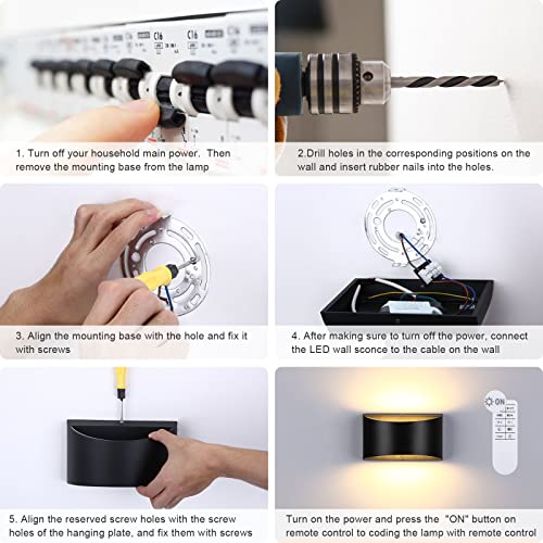 Lightess Led Wall Lights Indoor Up Down Wall Lamp Dimmable Wall Light With Remote 12W Aluminum Wall Light For Bedroom Living Room Hallway #TOP6