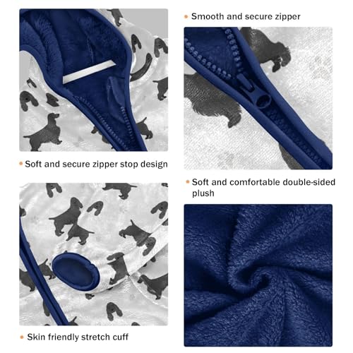 English Spaniel Toddler Fleece Jacket Baby Boys Hooded Zipper Long Sleeve Thick Warm Outerwear 3-10 Years3