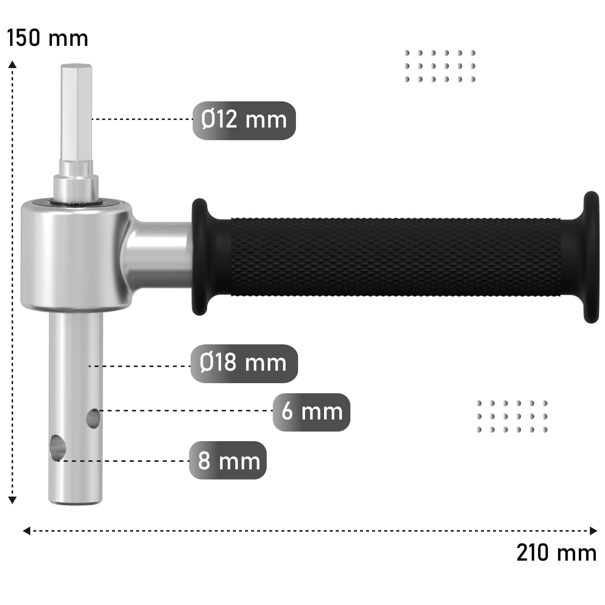 Ice Auger Drill Adapter with Bearings - 18mm 0.720 Output Shaft Diameter - Premium Steel Cordless Drill Attachment for Ice Auger Drill Conversion