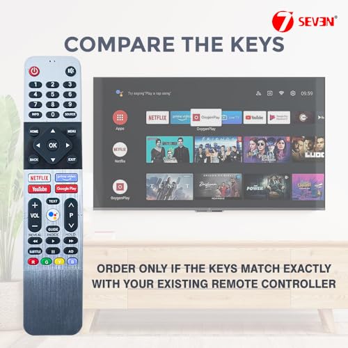 Image of 7SEVEN Compatible for Kodak Smart Tv Remote Suitable only on CA Series Original Television 32 43 50 55 65 75 Inch Ready HD FHD UHD Tv's - Non Voice Command Remote Control