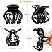 RC ROCHE ORNAMENT 12 Pcs Womens Octopus Claws Jaw Pumpkin Hair Clips Interlocking Teeth Strong Hold No Slip Grip Quality Clutcher Clamp Classic Beauty Fashion Accessory, Small Black