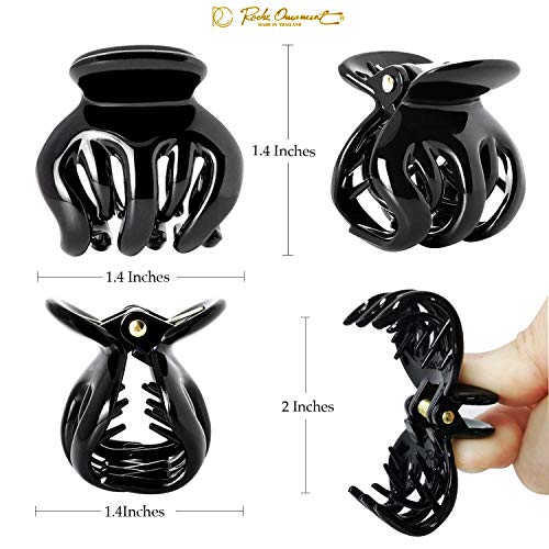 Pinzas para cabello RC ROCHE ORNAMENT pack 12 unidades negro miniatura 5