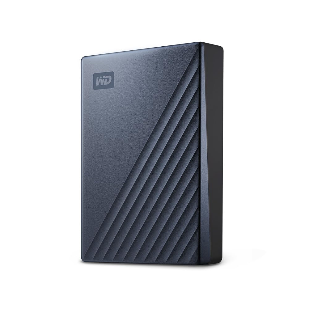 WD 2TB My Passport Ultra Hard Disk Esterno Portatile, USB-C, USB 3.2 Gen 1/USB 3.0, Protezion con password, Software per la gestion e il backup, Formatto per Windows, Blu Notte