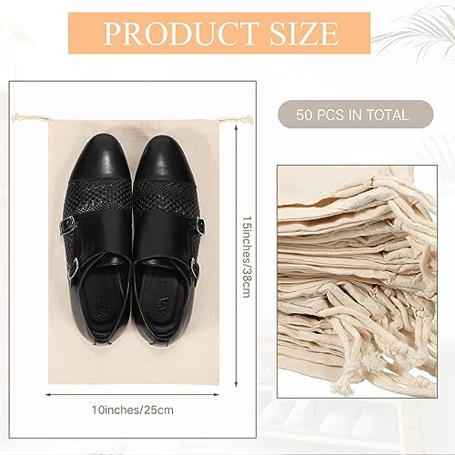 Hillban Shoes Bag for Travel Storage Dust Proof Cotton Drawstring Bag Breathable Pouch for Travel Home Pantry Accessories3