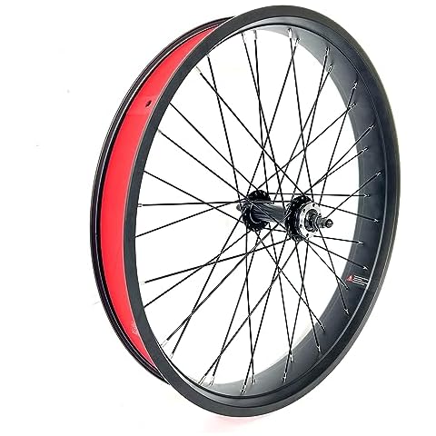 SZWEDI 26x4.0 Front Fat Bike Wheel Bolt On Snow Bicycle 26 Inch Double Wall Bearing Hub 36x13G Spokes 135mm Dropout Disc Brake Electric Fatbike Front Rim Set Cover