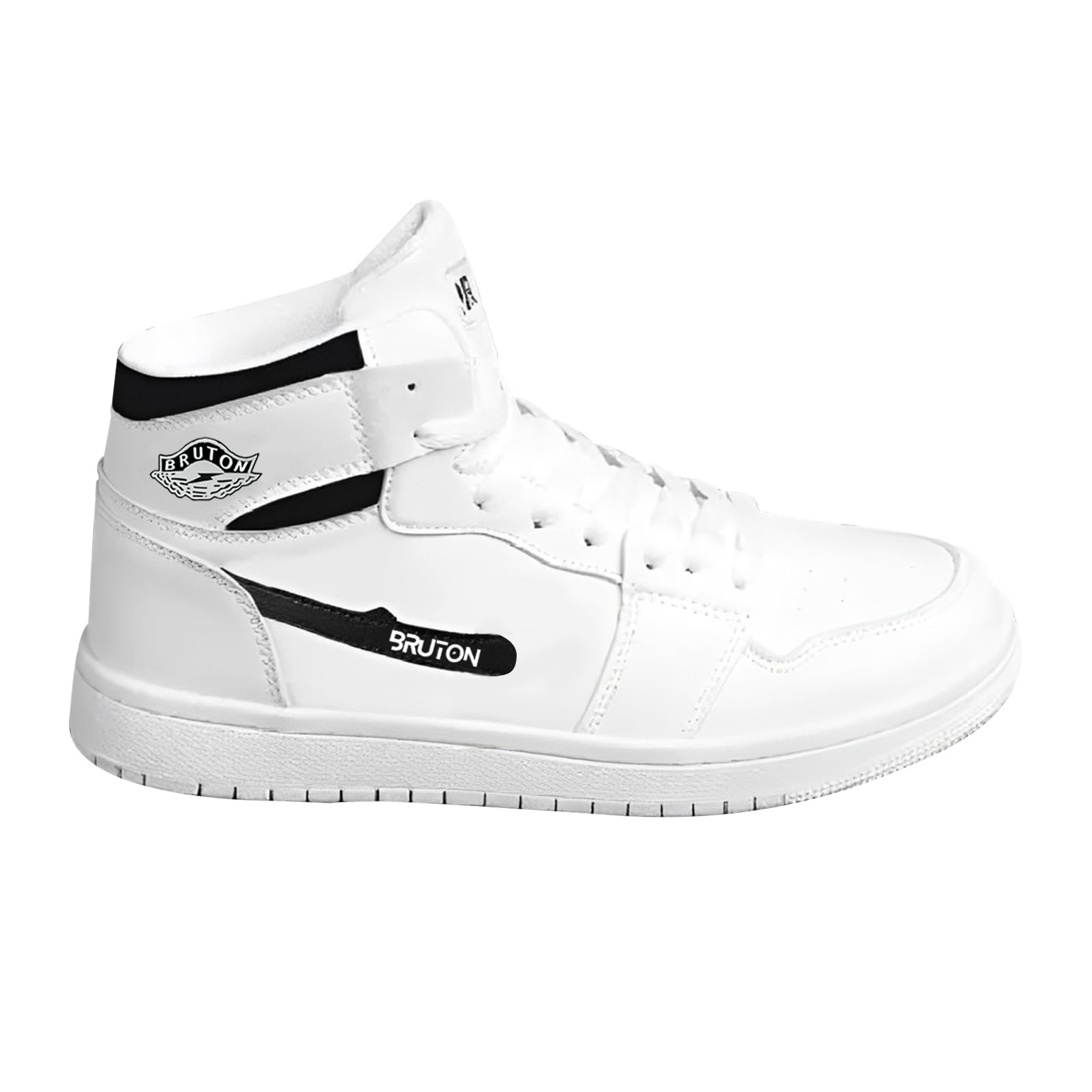 BRUTON Mens 312 Black & White Synthetic Leather with PU Sole Outdoor Stylish Sneakers Shoes -6 (B0D5BHKFS4) Amazon Price History, Amazon Price Tracker