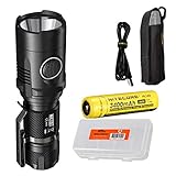 Nitecore MH20GT 1000 Lumens USB Rechargeable Long Throwing CREE XP-L HI V3 Flashlight with 3400 mAh 18650 Li-ion Battery, Battery Organizer and 2xCR123A Batteries