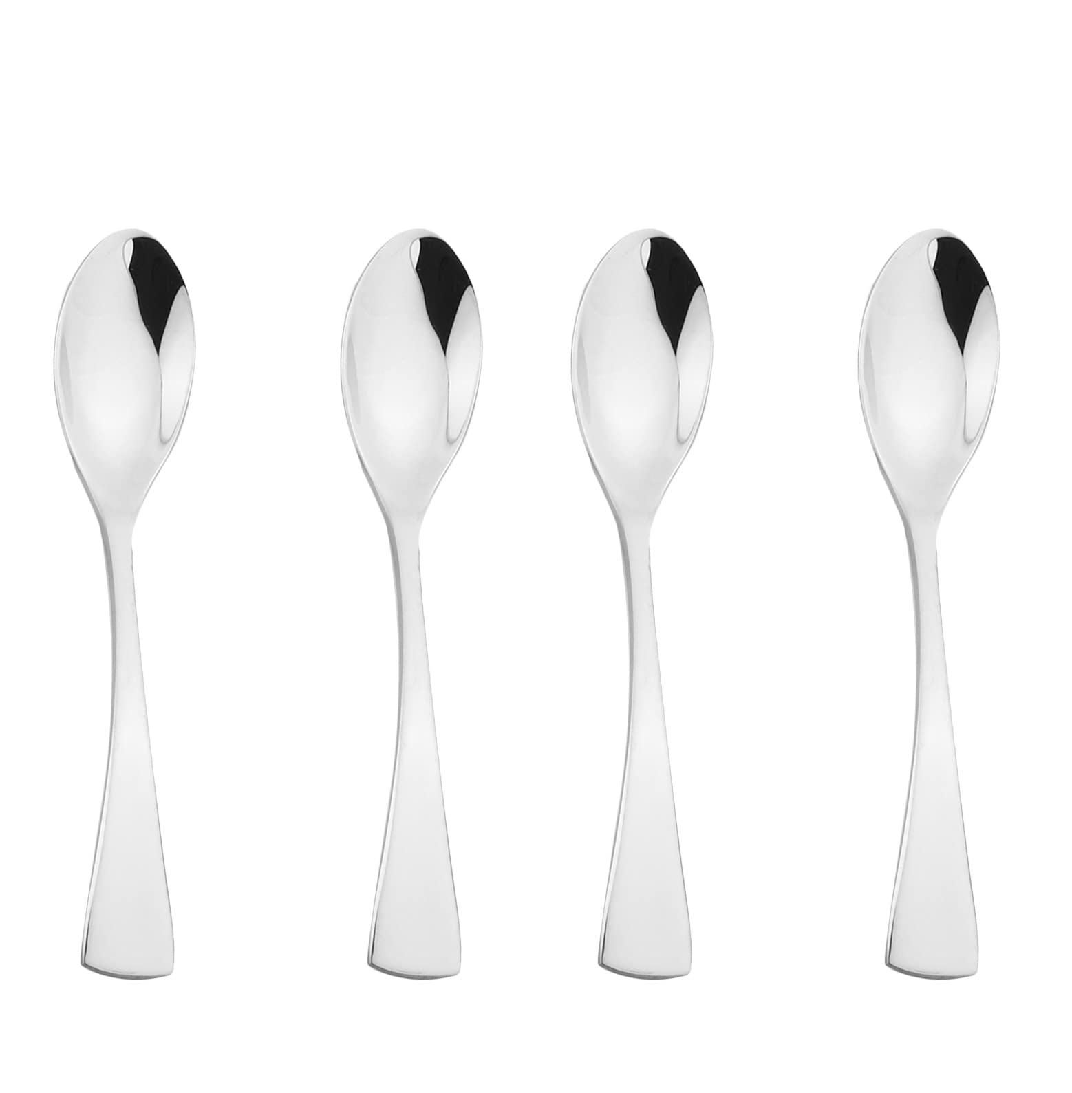 Gugrida Mirror Silver Dessert Spoons 4 Piece, 7.83'' Stainless Steel Tablespoons, Soup Spoons, Dinner Spoons, Spoons Silverware for Home, Kitchen or Restauran,Dishwasher Safe(Dessert Spoon)