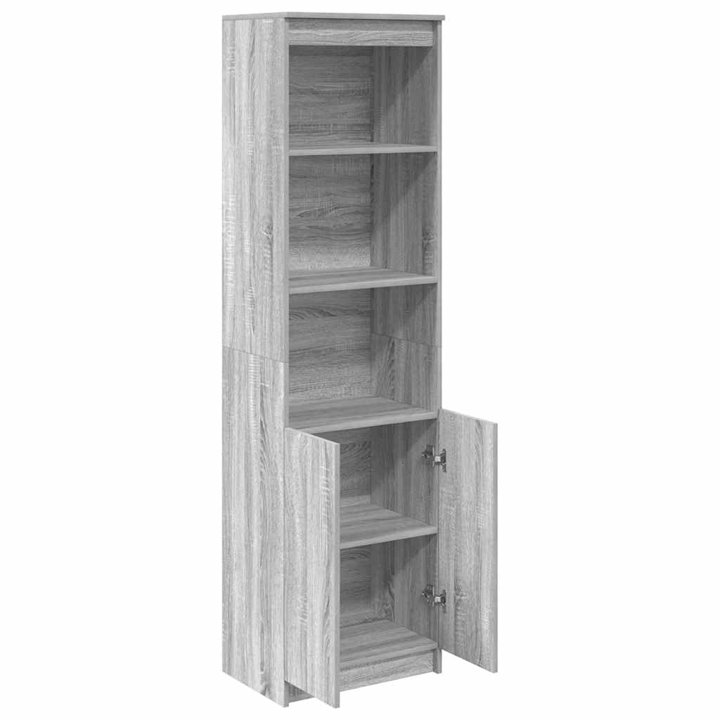 vidaXL Aparador de Madera de ingeniería Sonoma Gris 50x35x180 cm, Armario, Armario Auxiliar, Armario de almacenaje Alto, Armario de almacenaje