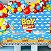 Heboland 3 Pieces Boy Story Baby Shower Decorations Tablecloth,Toy Blue Sky and White Cloud Cow Pattern Printed It's A Boy Story Baby Shower Decorations 54 x 108 Inch Rectangular Plastic Table Cloth