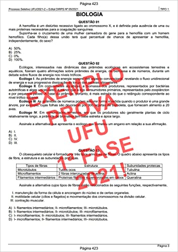 Apostila UFU 1 Fase Provas 2018 a 2021 + gabarito OFICIAL