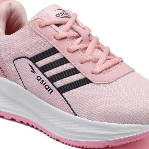 Image of ASIAN Women's Mercury-12 Casual Sneaker Shoes Lightweight Soft & Comfortable with Extra Cushion Lace-Up Shoes for Women's & Girl's