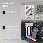 EZDIY-FAB Vertical GPU Mount with High-Speed PCIE 4.0 Riser Cable, ARGB Module, 115mm/4.52in Flexible Extension, 90 Degree Connector, Only Compatible to Full-Opened PCIe Slots-Black-YIHPI344-2