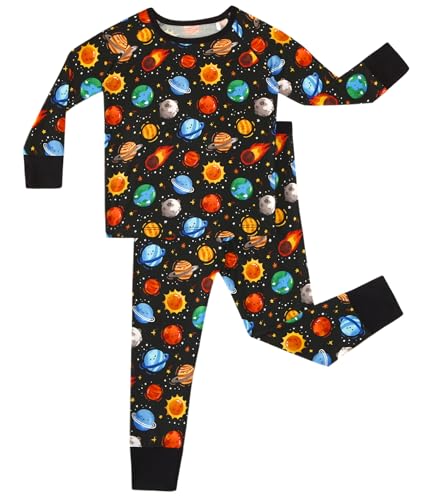 Image of Toddler Boys Girls Clothes Viscose from Bamboo Long Sleeve Top and Pants Clothing Set Soft 2Pcs Kid Outfit