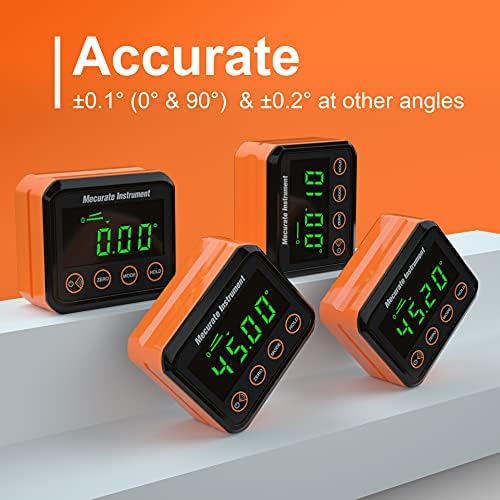 Mecurate Digital Angle Gauge and Protractor, Precise Measurement Digital Angle Finder tool with LCD and Backlight for Woodworking and Building