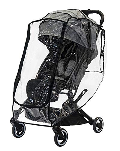 guzzie+Guss Universal Stroller Rain-Cover (Weather Shield), Clear, Well Ventilated, Waterproof Raincover Features Unique Zipped Front Opening, Fits Most Brands of Strollers incl Full-Sized and Jogger