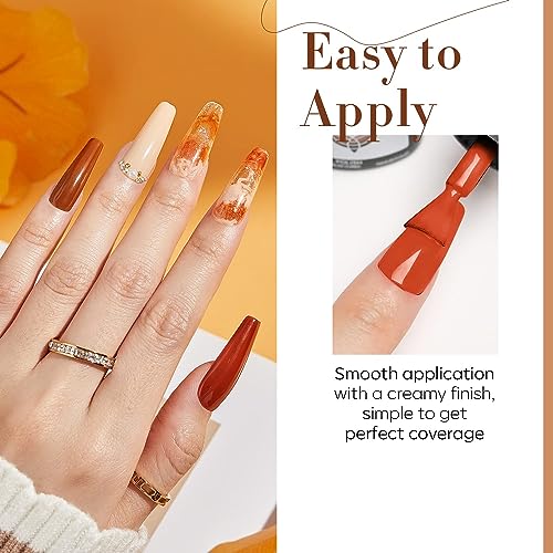 Image of DUDUSTRONG Bolt Bee Gel Glossy Finish Nail Polish Kit Gel Nail Polish Set, Fall Winter 6 Colors Gel Polish Kit Gold Glitter Brown For Women Mom (A1 A-Fall Queen (94+121+136+88+123+62)), 90 Ml