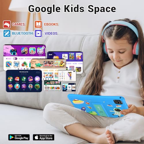Image of Contixo Kids Tablet K103A - Learning Tablet for Kids with Games and Educational Apps, 10 inch, Android, 64GB, WiFi, Parental Control, Kid-Proof Case with Kickstand - Blue