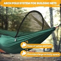 NATUREFUN Ultra-Light Reisecamping Hängematte Moskitonetz Hängematte | 300 kg Tragkraft, atmungsaktiv Schnelltrocknendes Fallschirm-Nylon | 2 Premium Karabiner, 2 Nylonschlingen inklusive Dunkelgrün – Ansicht 6