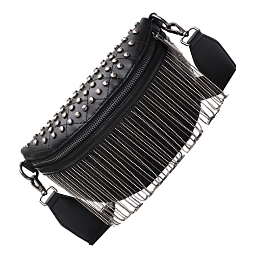 Sac bandoulière femme PU avec rivets et franges pour téléphone