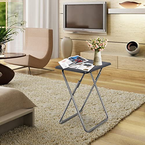 Image of Garden 4 you Folding TV Tray Table TV Dinner Trays Tables for Eating,Stable Tv Trays Table 25In, Folding Tray Side Table, Foldable Snack Tables for Bed & Sofa, 15 x 18.9 x 26 in (Grey,2PC)