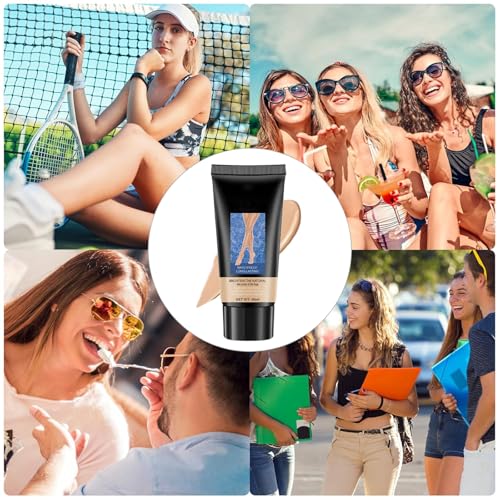 Körper Bein Make Up Wasserfest, Body Coverage Perfector Für Beine, Tattoo Make Up Cover, Tattoo-Abdeckung Für Bein- Und Körper, Leicht Aufzutragen, Volldeckender Concealer,40ml (#02)