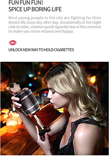 Puingren Automatic Cigarette Case Pop Up,Funny Cigarette Dispenser Pop Up,Santa Claus In The Wooden Barrel Cigarette Box Figurines Statue Cigarette Dispenser For Valentine's Day Gift&Decor(Santa Claus #TOP4