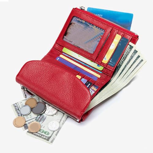 Joyfullygo Wallet, Upgrade Unisex Pebble Soft Genuine Leather Cash Wallet With Card Holder, Can Hold Coins Id Cards (Light Blue)4