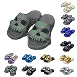  Menore Neue Verlaufsfarbe Leuchtende Totenkopf Hausschuhe Schädel Schlappen Damen Herren Modern Eva Sandalen mit dicken Sohlen Indoor Outdoor Sommer Badezimmer Pool Strand