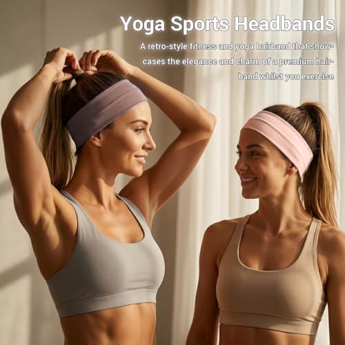 Image of DRESHOW Sport Headbands for Women Non-Slip Sweat Wicking Headband Cooling Sweatband for Outdoor Sports Unisex Workout Hair Bands for Running Fitness Yoga Cycling