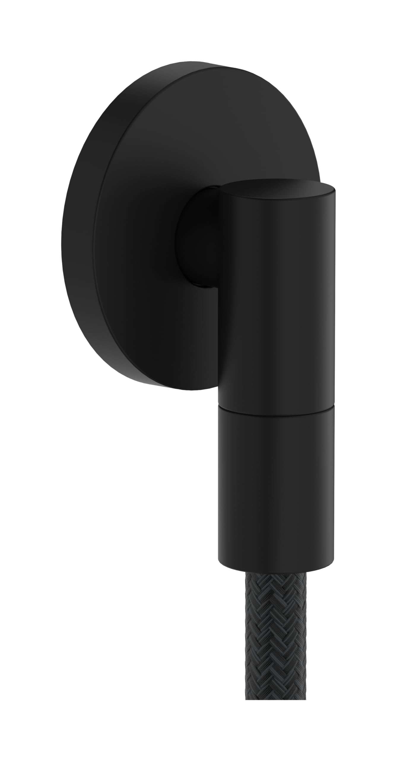 Hansgrohe Matt Black Fixfit Fine S - Shower Outlet Elbow, Shower Outlet Connector With Non-Return Valve, Wall Outlet Elbow, 28882670