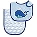 Luvable Friends Bib and Burp Cloth Set, Blue Whale