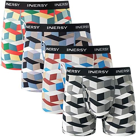 INNERSY Boxershorts Herren Bunte Unterhosen Männer Eingriff Atmungsaktive Unterwäsche Mehrpack 4 Cover