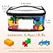 Upgraded Large Storage Toy Organizer, Clear Storage Toy Bags with Label & Manual Pocket for Puzzles (4PCS)