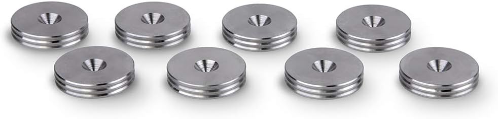 PrecisionGeek – Speaker Spike Pads Ø20 mm, Slim Shape, Solid Stainless Steel, Vibration Dampers for HiFi Speakers, Subwoofers, Cabinets, Stands and Soundbars – Set of 8 Pads