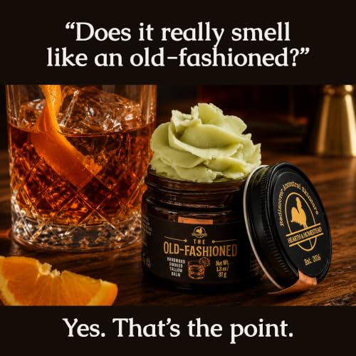 Image of Hearth & Homestead - Father's Day - The Old Fashioned Smoked Tallow Balm for Men - Grass Fed Beef Tallow Face & Beard Cream - Cocktail Inspired Tallow for Him - Face, Body & Hand Moisturizer, 1.3oz