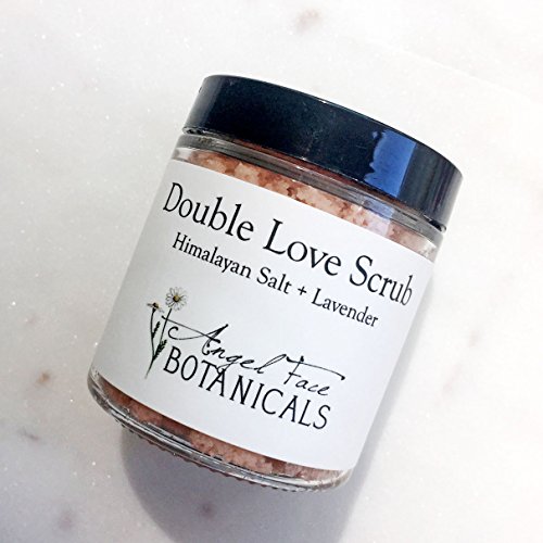 Double Love Body Scrub with Himalayan Salt & Organic Lavender Essential Oils - Moisturizing and Exfoliating Sea Salt and Oil Scrub by Angel Face Botanicals