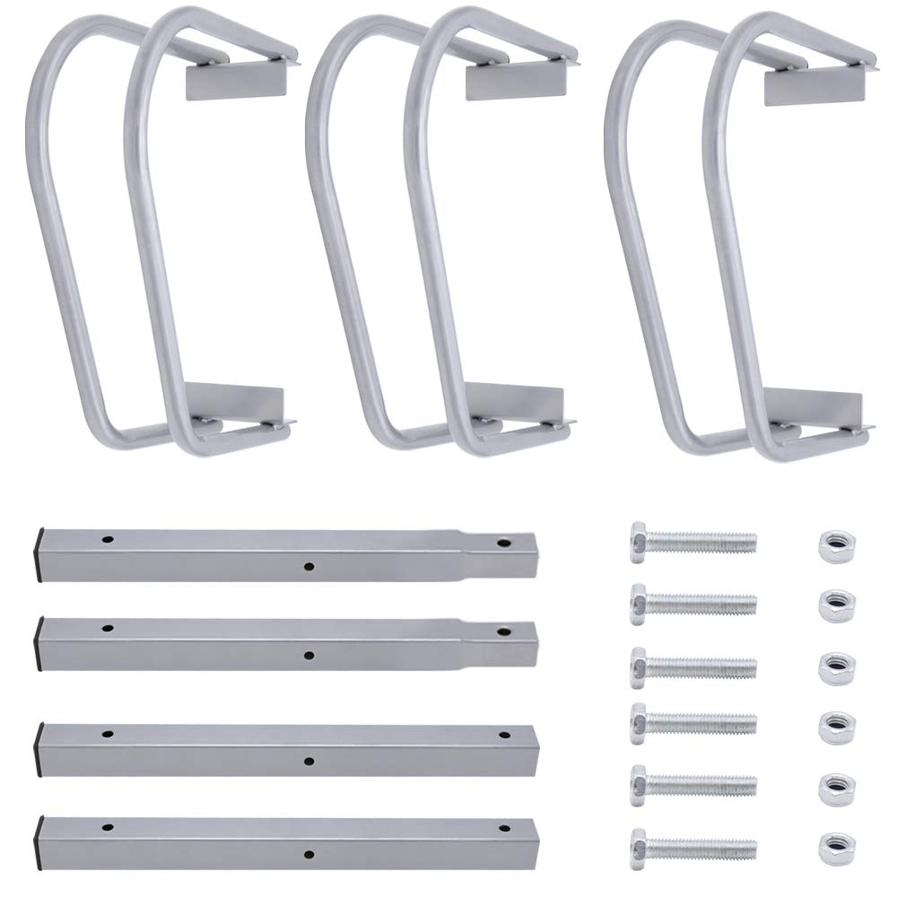 Portabicicletas Aparcamiento Portabicicletas | Soporte de rueda con soporte de pared | 3 estacionamientos para bicicletas | Adecuado para neumáticos de 35-55 mm | acero galvanizado 3 he