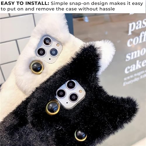 Image of Kraptick iPhone 16 Pro Case - Cute Animal Fur Design Phone Case - Thermoplastic Material Mobile Cover, Durable Protective Phone Cover, Stylish & Lightweight Apple Cover -(Black)