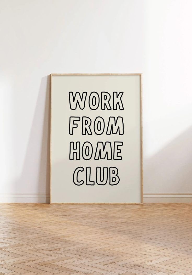 Work From Home Club Wall Frame - House Decor, Frames, Gifting, Home Decor, Brendans World, Wall Art (30 x 40 cm)
