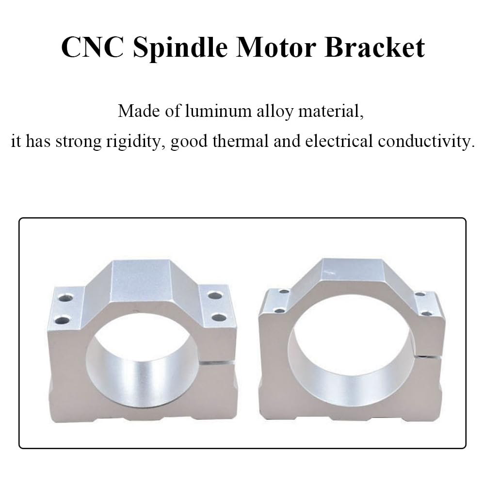 SEIWEI Spindle Mount, Durable Motor Bracket Spindle Motor Mount Base CNC Clamp Shaft Spindle Motor Base Holder Support Motion Control Inner Diameter 52mm / 2.05in