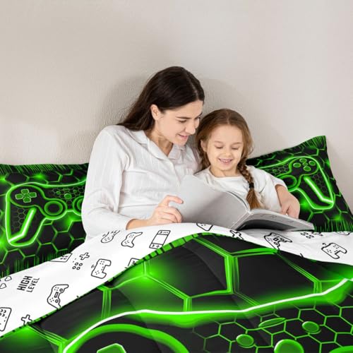 Edredón queen verde para dormitorios juveniles modernos y dinámicos 7