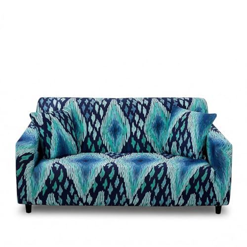 Protector de sofá de Felpa Suave con Estampado geométrico Colorido, Funda Antideslizante Apta para Mascotas, Lavable a máquina. Poliéster. (A 3 Seater (190 * 230cm))