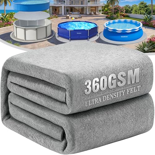 WaveHaven 15FT Pool Liner Pad Round Pool Liners for Above Ground Swimming Pools 360G/M Thicker Heavy Duty Round Pool Liner Pad Underneath Pool Mat Swimming Pool Liners for Padding and Protection