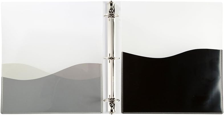 filexec Products Wave, 3-Ring Binder, 2" Capacity, 3-Interior Pockets, Assorted Pack of 4 (50644-6449)