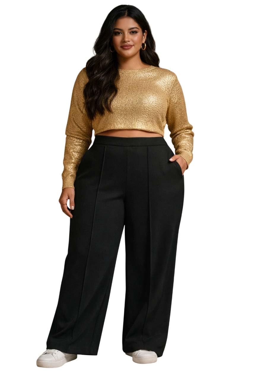 kotty Women’s Plus Size High Waist Wide Leg Pants for Stylish Comfort and Confident Casual/Stylish Wear-picture-23