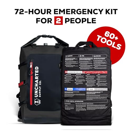 Uncharted Supply Co. The SEVENTY2® Pro 2-Person Survival System – 72 Hour Emergency Preparedness Kit with 60+ Tools for Home, Car, Camping, and Disaster Readiness – Durable Waterproof Go Bag - Image 3