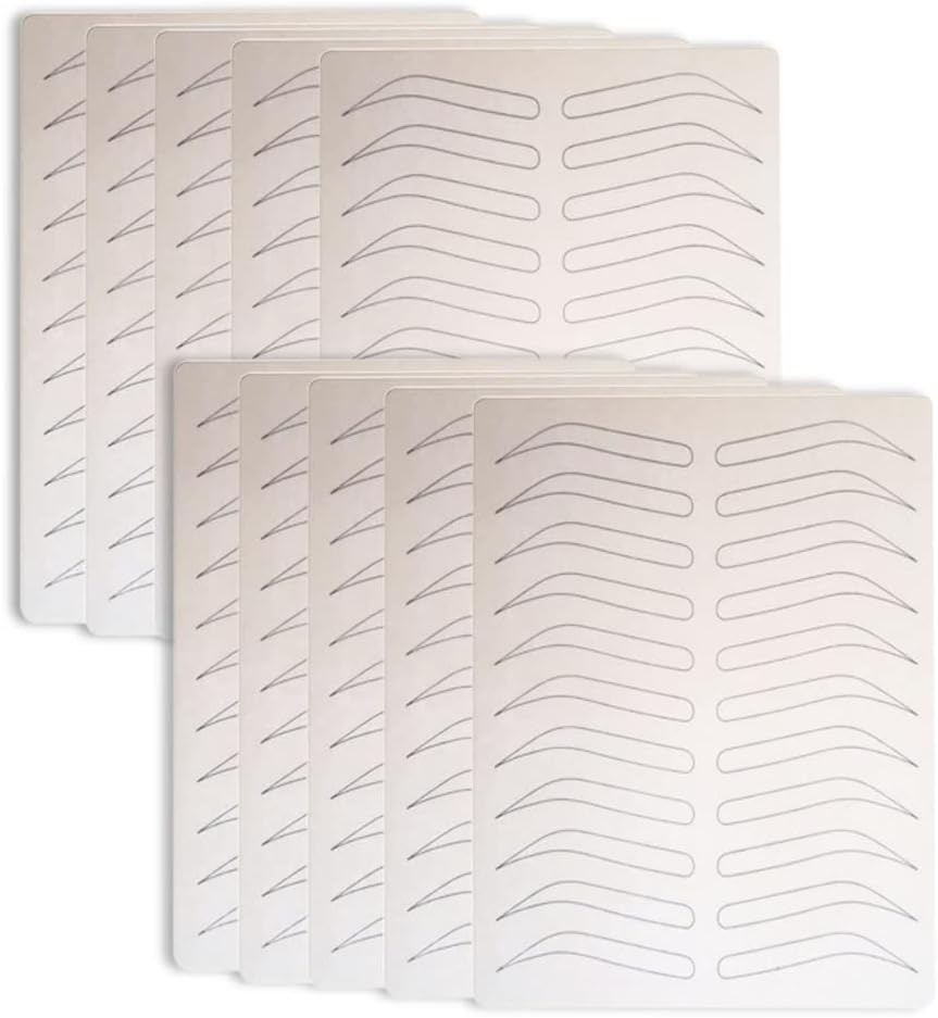 10-Piece Inkless Latex Skin Practice Skin Set for Microblading and PMU Supplies - Perfect for Eyebrow Tattooing and Makeup Practice