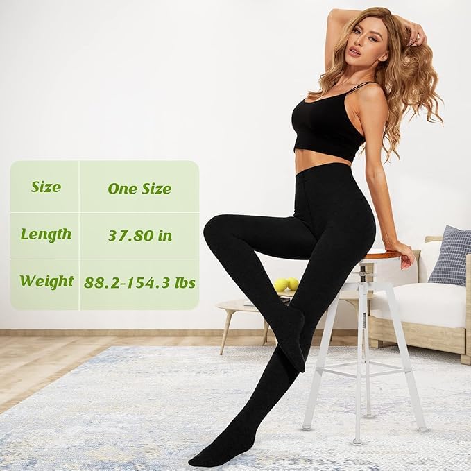 Image of Zando Fleece Lined Leggings Women High Waisted Winter Warm Thermal Tights | Windproof Warmth, high waist tummy control, lifts hips, no digging in, non-see-through, smooth seams, soft comfort.