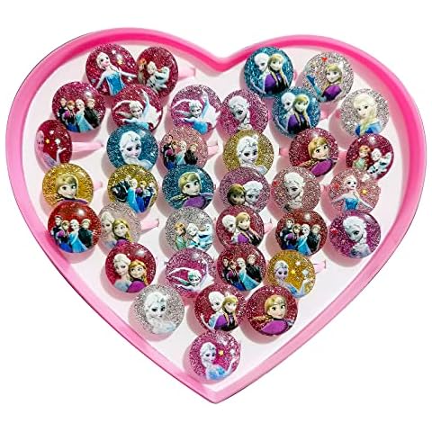 JUHONNZ Kinderringe Mädchen,36er Pack Prinzessin Schmuck Ringe Spielzeug Mitgebsel Kindergeburtstag Kinderschmuck Cover